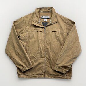 Columbia Mens L Jacket  Northway Full Zip Vented Windbreaker Tan / Sand Outdoor